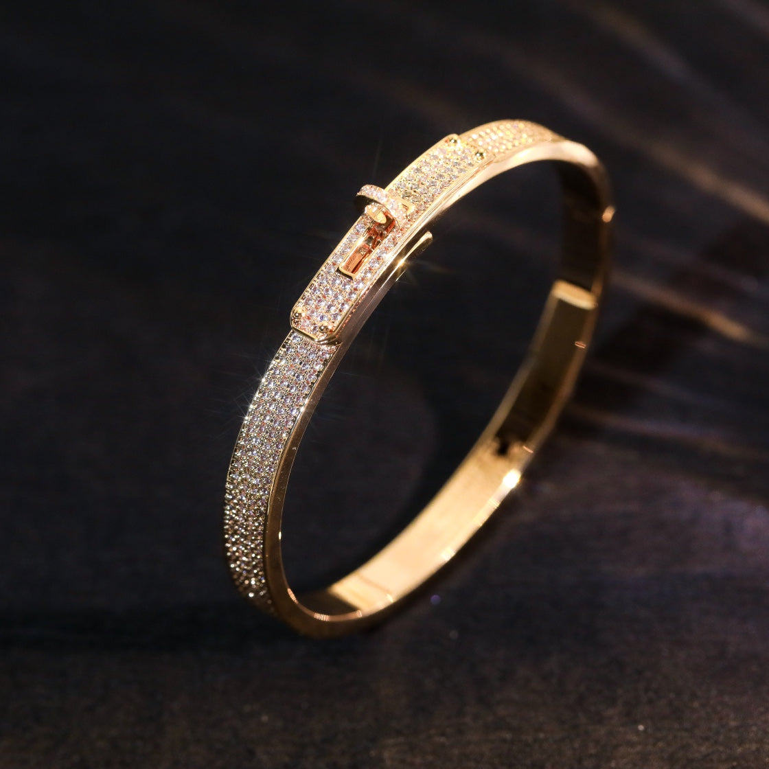 [Sprite Jewelry]Kelly Diamond-Set Bracelet with Moissanite