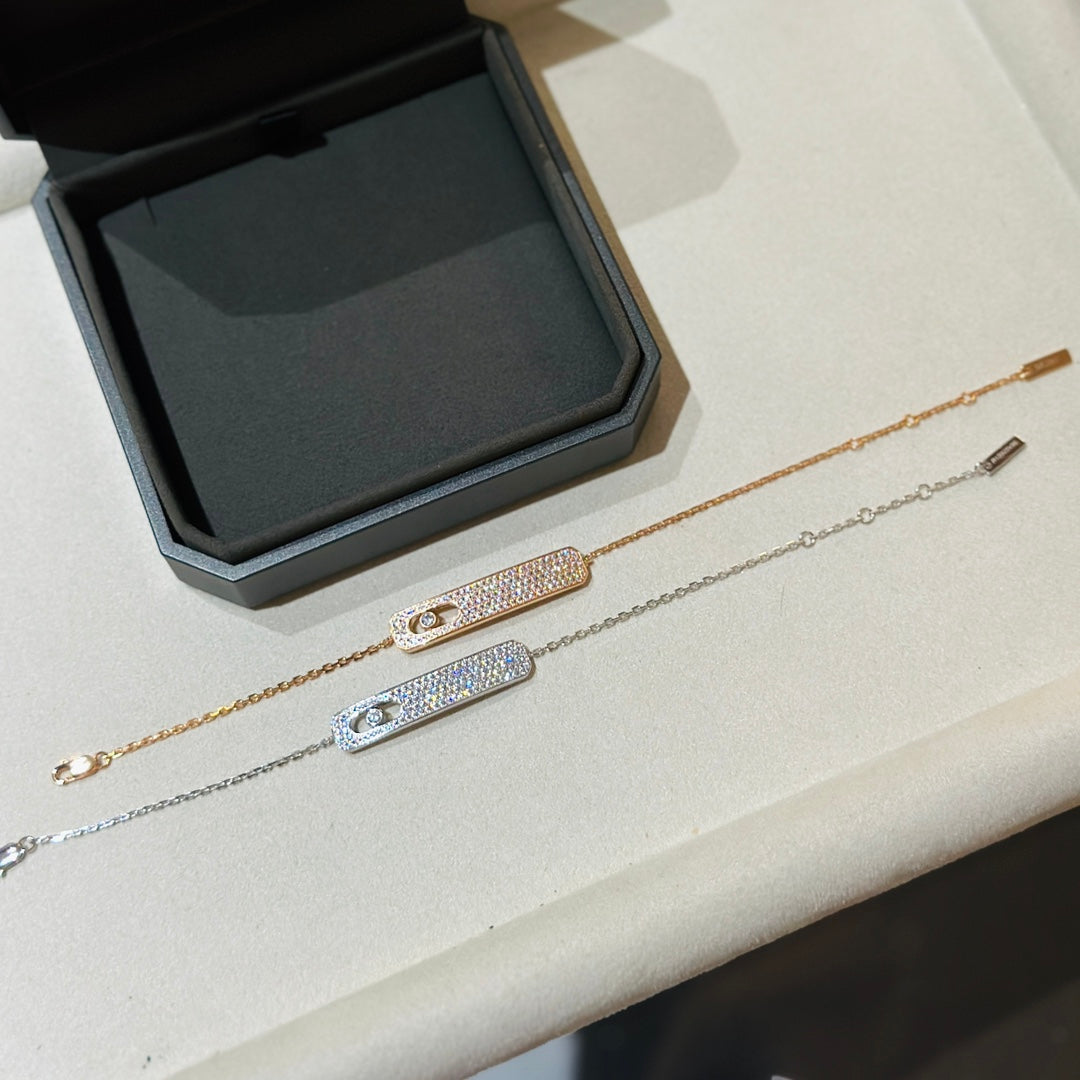 [Sprite Jewelry]MOVE CLASSIQUE DIAMOND PAVED BRACELET(Adjustable)