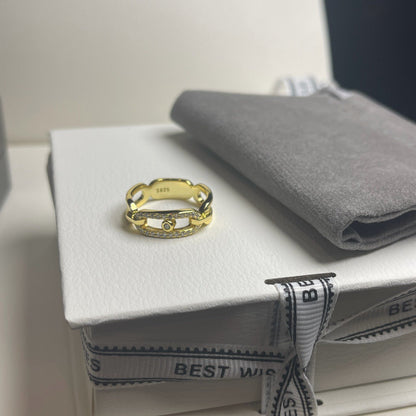[Sprite Jewelry]Sliding Single Diamond Ring