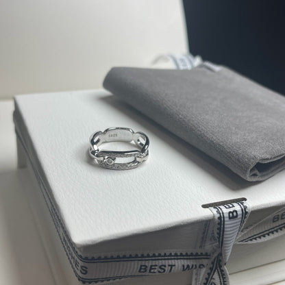 [Sprite Jewelry]Sliding Single Diamond Ring