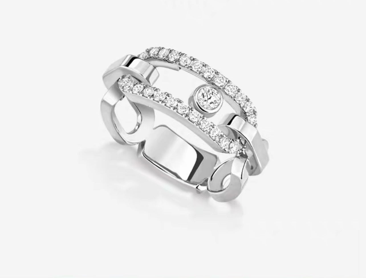 [Sprite Jewelry]Sliding Single Diamond Ring