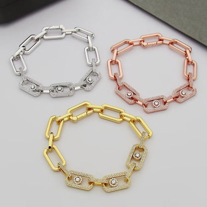 [Sprite Jewelry]Large Full Diamond Unisex Sliding Bracelet with Moissanite