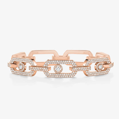 [Sprite Jewelry]Large Full Diamond Unisex Sliding Bracelet with Moissanite