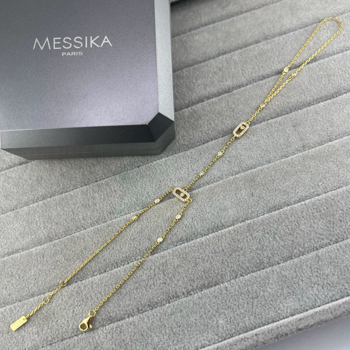 [Sprite Jewelry] Flexible Arm Chain Bracelet with Sliding Diamonds