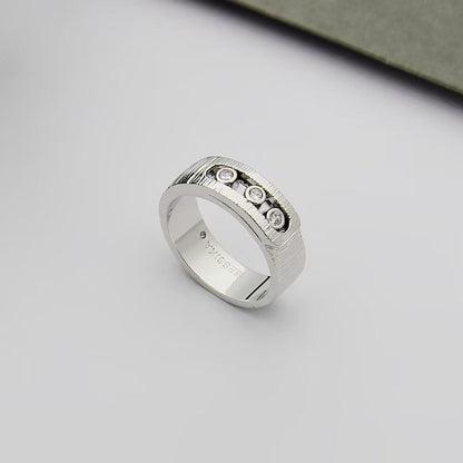 [Sprite Jewelry]Move Wide 3 Moving Diamond Men's Ring