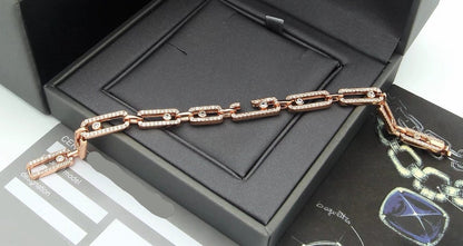 [Sprite Jewelry]Large Full Diamond Unisex Sliding Bracelet with Moissanite