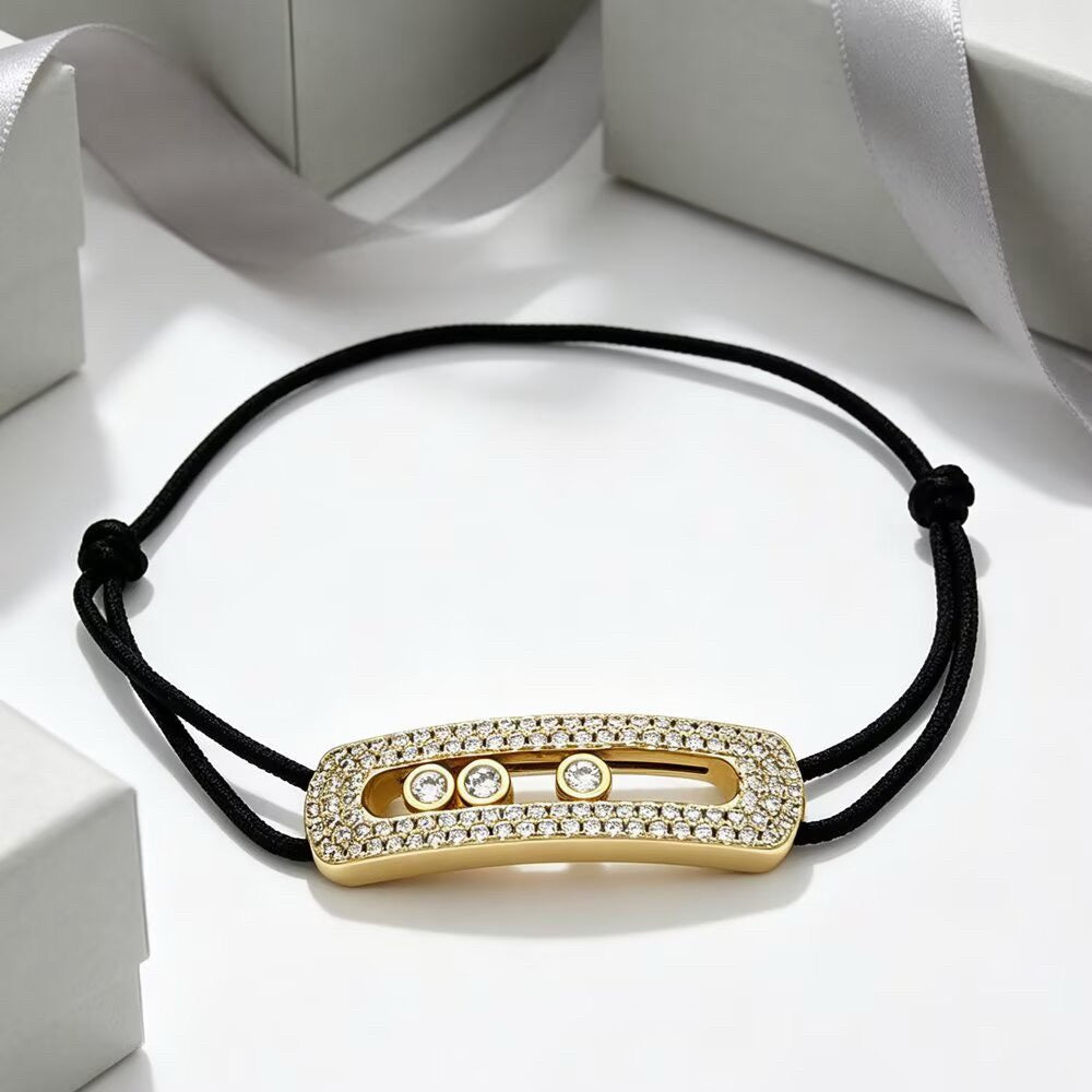 [Sprite Jewelry]Care(Large-4mm) pink cord pavé bracelet