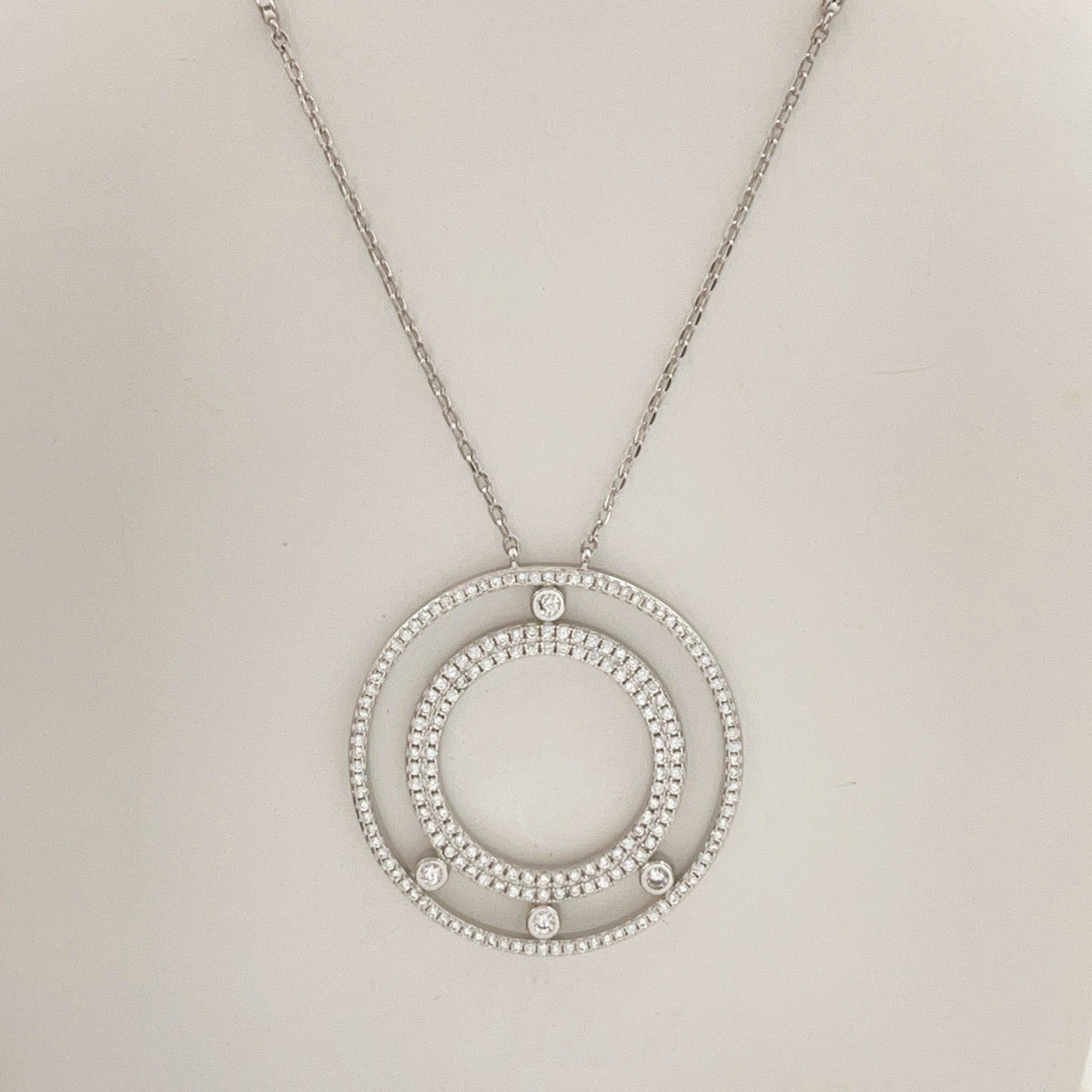 [Sprite Jewelry] Move Romane Pavé Diamond Sliding Circle Long Necklace
