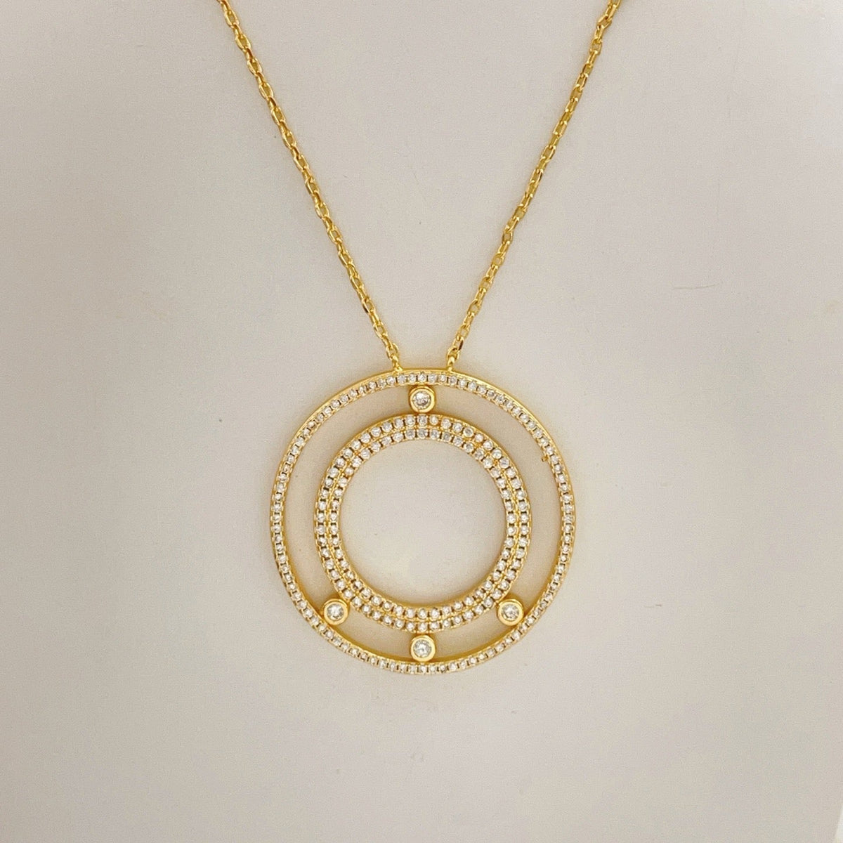 [Sprite Jewelry] Move Romane Pavé Diamond Sliding Circle Long Necklace