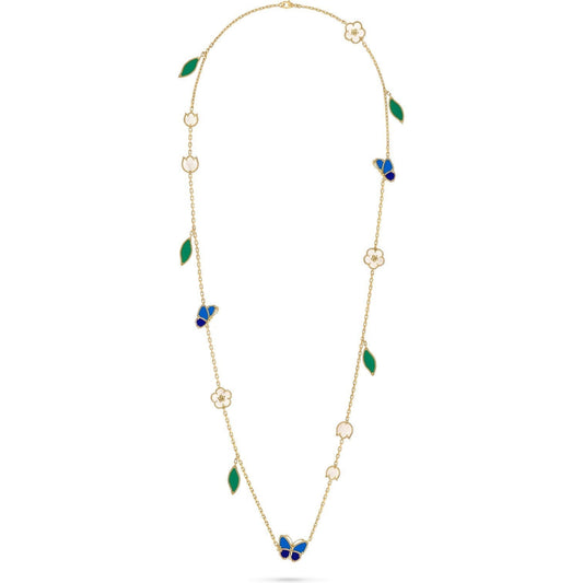 [Sprite Jewelry]LUCKY SPRING BUTTERFLY 15 FLOWER NECKLACE