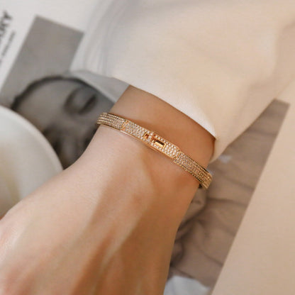 [Sprite Jewelry]Kelly Diamond-Set Bracelet with Moissanite