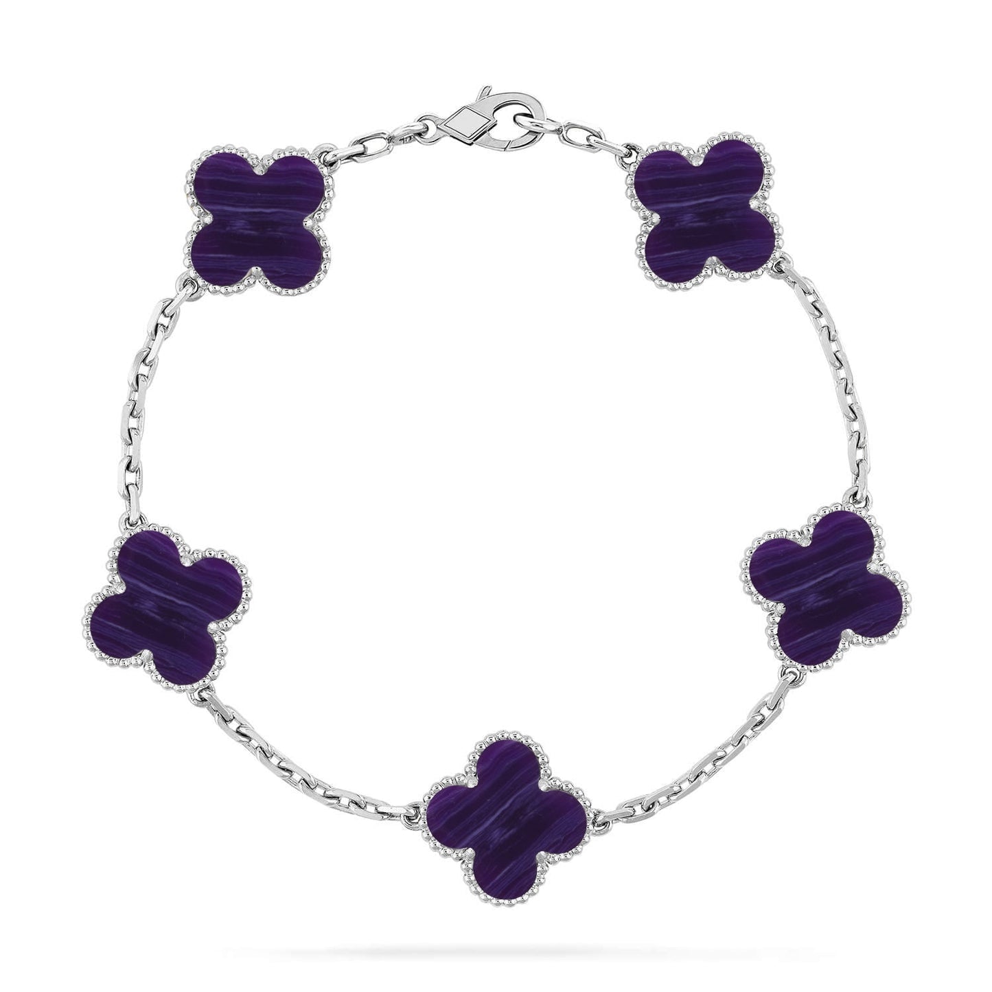 [Sprite Jewelry]New CLOVER 5 MOTIF PURPLE STRIPES BRACELET COLLECTION