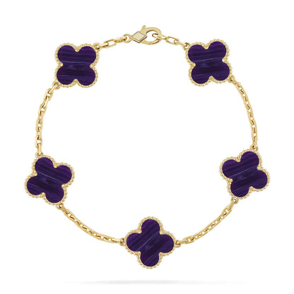 [Sprite Jewelry]New CLOVER 5 MOTIF PURPLE STRIPES BRACELET COLLECTION
