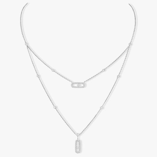 [Sprite Jewelry]MOVE 2 ROW DIAMOND NECKLACE