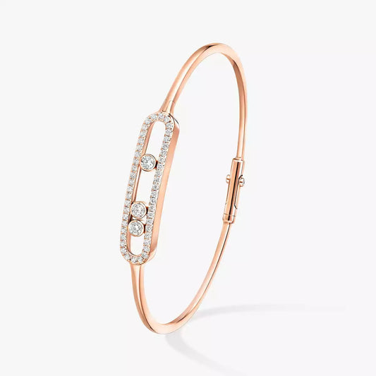 [Sprite Jewelry]Move Pavé Diamond Bangle Bracelet M