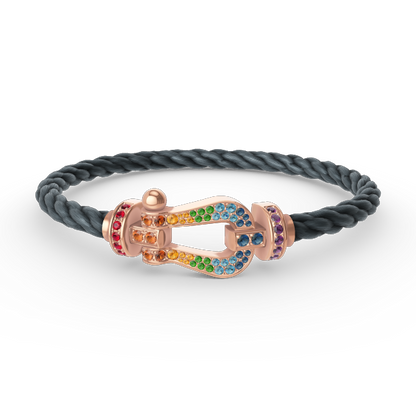 ¡®Sprite Jewelry¡¯FORCE LARGE HORSESHOE  COLORED DIAMOND BRACELET ROSE GOLD