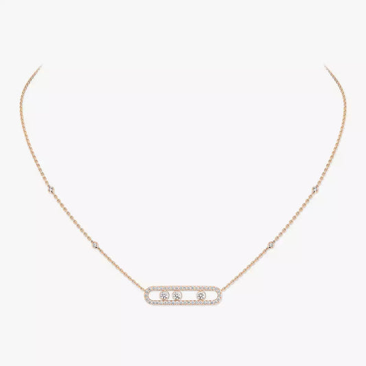 [Sprite Jewelry] Move Pave_ Rose Gold Diamond Necklace