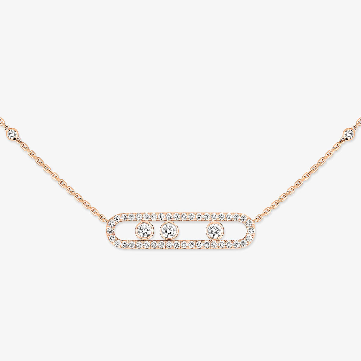 [Sprite Jewelry] Move Pave_ Rose Gold Diamond Necklace